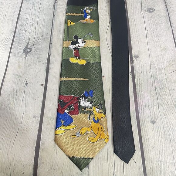 Vintage Mickey Mouse Unlimited Necktie Green Blue Novelty Cartoon Collectible - Picture 3 of 11